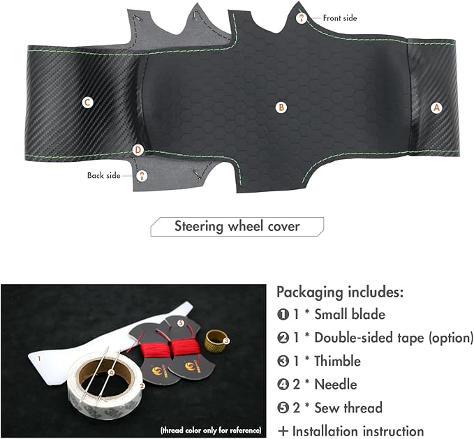 MEWANT Steering Wheel Cover for Tesla Cybertruck 2023-2025 Hand-Stitched Steering Wheel Wrap Tesla Cybertruck Accessories