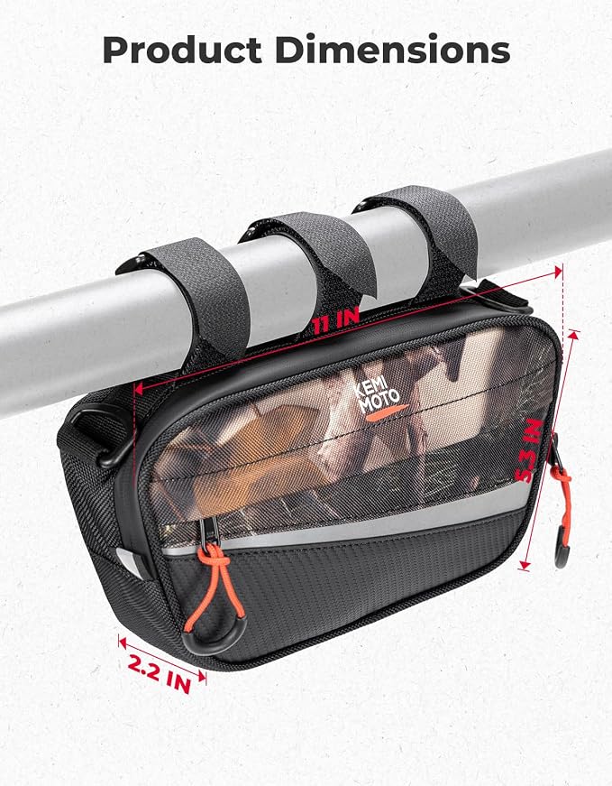 KEMIMOTO UTV Roll Cage Storage Bag Universal 1680D Grab Handle Storage Bag Dimensions 11" x 5" Side by Side Accessories Compatible with UTV, ATV, Golf Cart, Bike, Off-road Vehicle, Camo