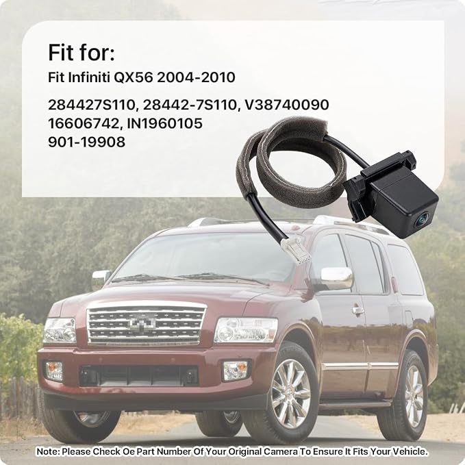 28442-7S110 Rear View Camera Replacement for Infiniti QX56 2004-2010, OE Backup Cam Replaces 284427S110, V38740090, 16606742, IN1960105, 901-19908 by GreenYi