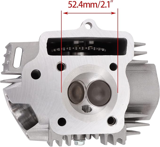 WOOSTAR 52.4mm Complete Cylinder Head 66mm Valves Replacement for 4 Stroke Chinese TaoTao Coolster 110cc Engine ATV Go Kart Dirt Bike
