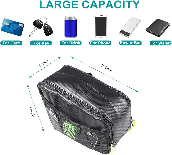 Car Storage Box Compatible with BMW X1 U11 2023 2024 2025 Lower Console Organizer Tray, Oxford cloth material Under Console storage bag Interior Accessories (Carbon Fiber Pattern)