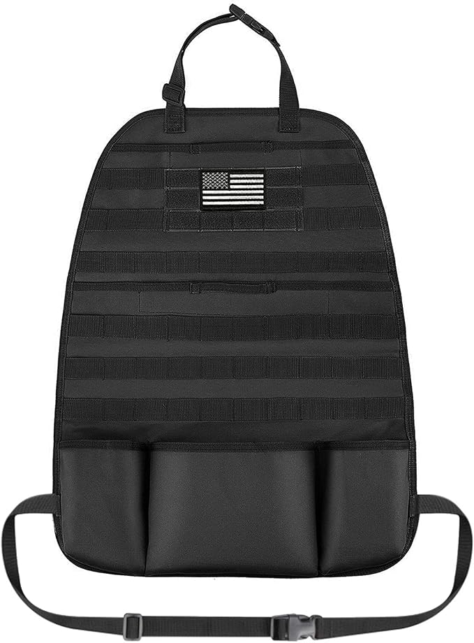 Upgrade 1000D Molle Seat Back Organizer with Pouches, Tactical Molle Vehicle Panel Car Seat Cover Protector Seat Back Organizers