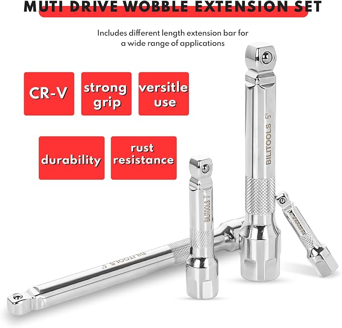 External Torx Plus Socket Set with 9-Piece Hex Wobble Extension Set