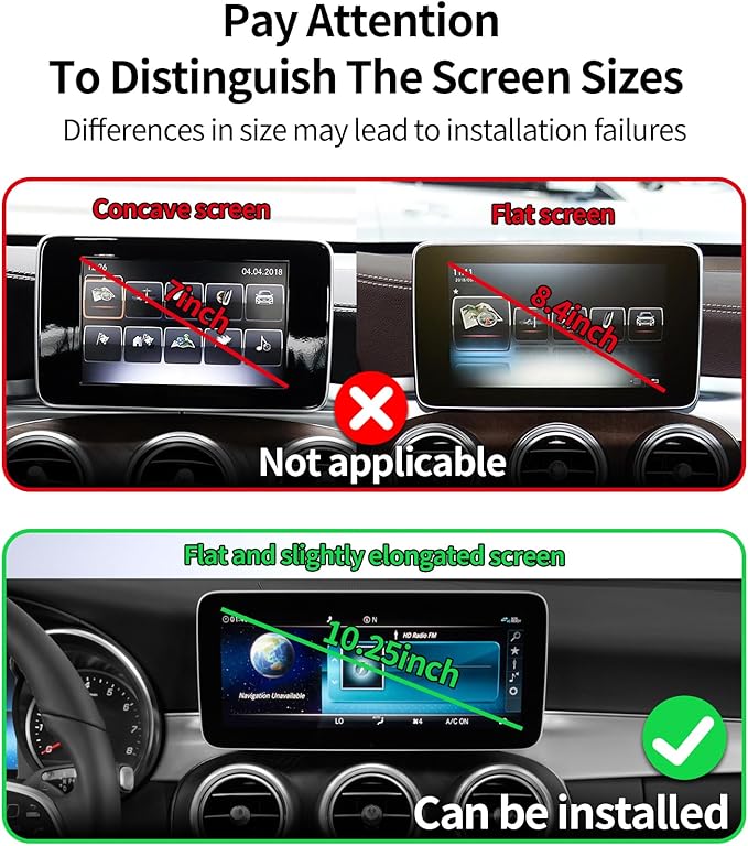 Wireless Charging Car Phone Holder for Mercedes Benz GLC-Class 2020-2022 / C-Class 2019-2021, 10.25" Screen Fixed Clip, 360° Rotation Car Phone Mount Compatible with MagSafe