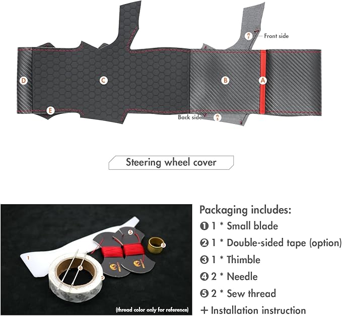 MEWANT Steering Wheel Cover for Toyota RAV4 2019-2024/Camry 2018-2024/Corolla 2020-2024/Avalon 2019-2022 Hand-Stitched Steering Wheel Wrap
