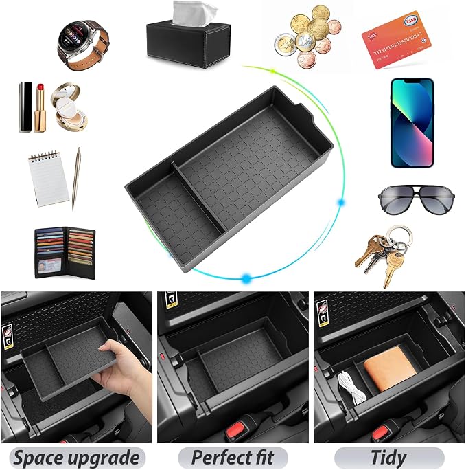 SKTU 2026 RAV4 Center Console Mat for 2026+ Toyota RAV4 (LE/SE/XLE Premium/Woodland/XSE/Limited) Center Console Mat Toyota RAV4 2026 Accessories Rubber Non-Slip Center Console Pad