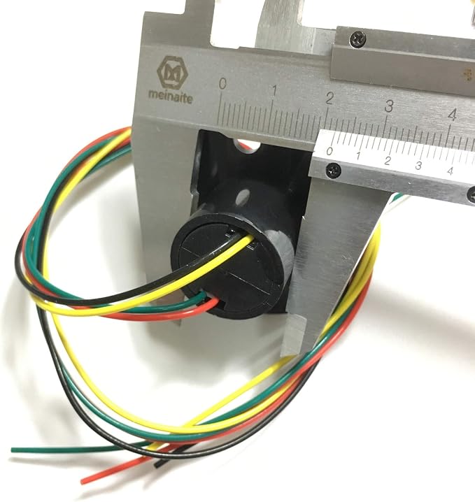 Taidacent 3 Wires 4 Wires 5A 10A 15A 30A Electrical Slip Ring Collector Ring Rotary Electrical Contact Joint Rotary Connector Commutator (4 Wires 5A Diameter 22mm)