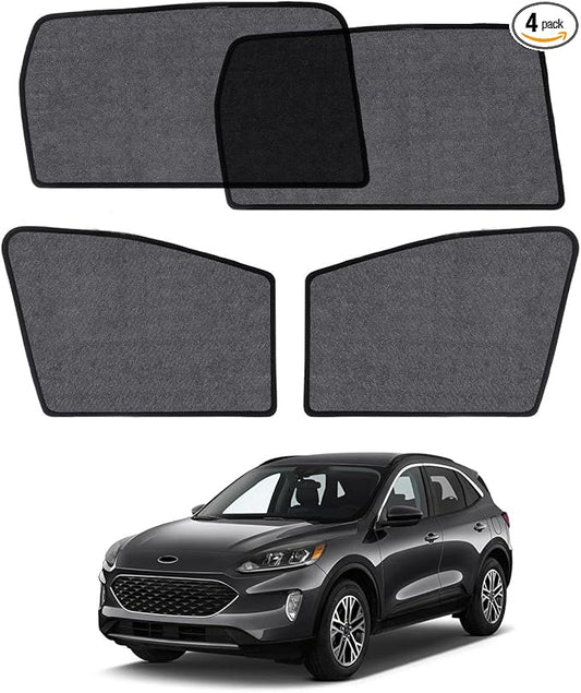 Car Window Shade for Ford Escape 2020-Now, 4 Pack Magnetic Mesh Sun Shades for Front & Rear Windows, UV Glare Protection & Baby Car Shade for Napping Camping Breastfeeding