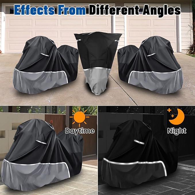 Motorcycle Cover Fit for Touring Models Harley Davidson Ultra Limited/Ultra Classic/Road King/Street/Road/Electra Glide Cover, 420D Oxford-Stoff Waterproof for Outdoor All Weather Protection