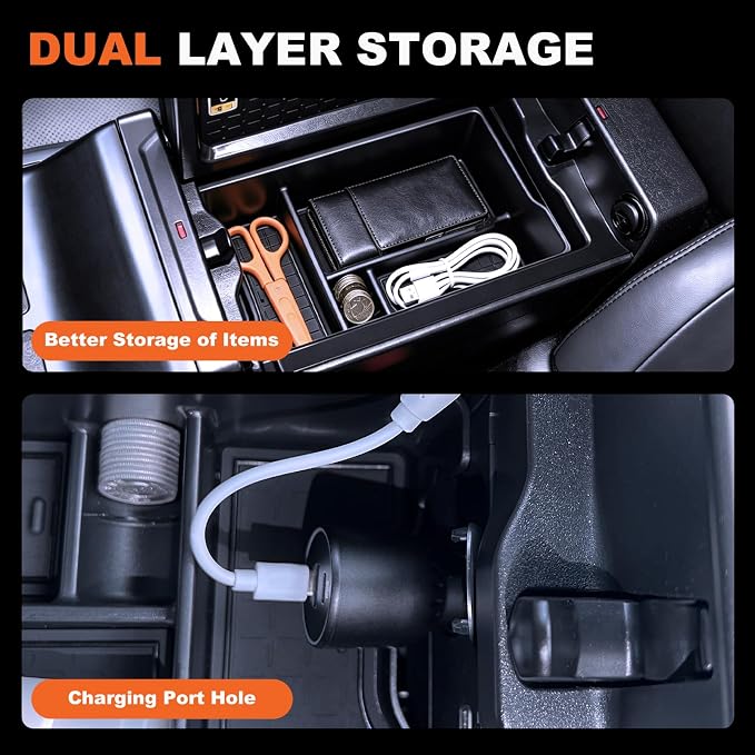 4PCS Center Console Organizer Tray Compatible with 2026 Toyota RAV4 Armrest Bottom Tray Center Console Silicone Pad 6th Gen RAV4 Hybrid&PHEV Interior Accessories- Not for Limited