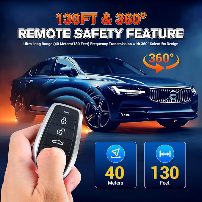 Autel Original Blank Key, IKEYAT004CL, 2026 Programmable Universal Key Fob Replacement, 4-Button OE-Quality for 700+ Vehicles, OBD Learning, Dual-Band, 130FT Remote, Work w/ KM100 Scan Tool