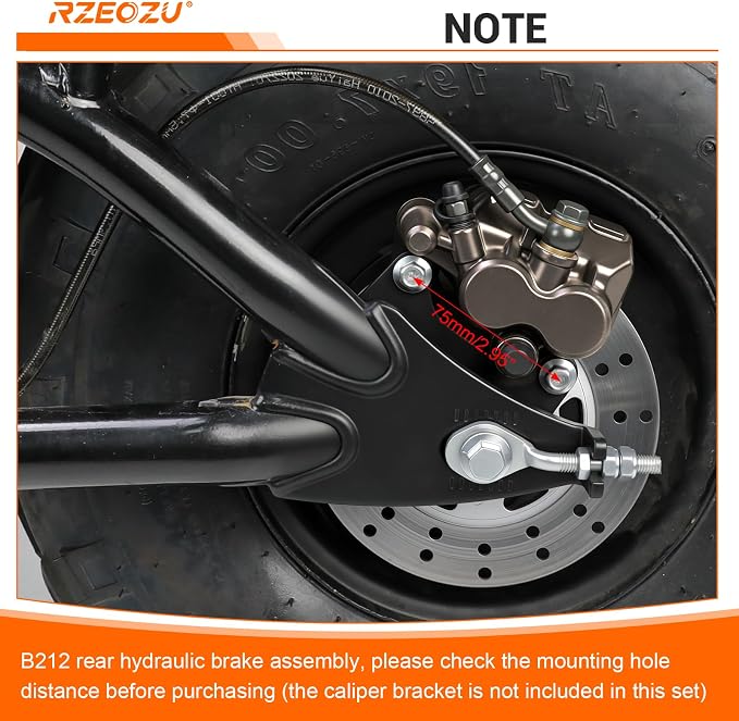 Mini Bike Rear Hydraulic Disc Brake Kit 7/8 Left Brake Master Cylinder Replacement for Mega Moto B212 Coleman B200RSV B200 200cc Minibike Parts 67" Hose