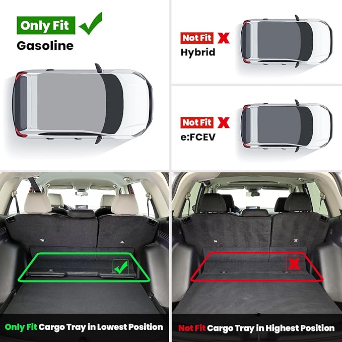 LASFIT Full Set Floor Mats for Honda CR-V 2023-2026 (Only for Gasoline), All Weather TPE Custom Fit Floor Liners 1st & 2nd Row & Seat Back Mat & Cargo Mat (Lower Position)