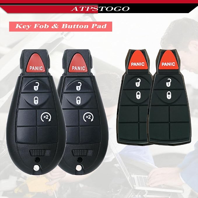 DIY Key Fob Replacement Fits for Dodge RAM 2009-2012, Grand Caravan Chrysler Town Country Jeep Grand Cherokee Keyless Entry Remote FCC ID:M3N5WY783X,IYZ-C01C with Interchangeable 3 & 4 Button