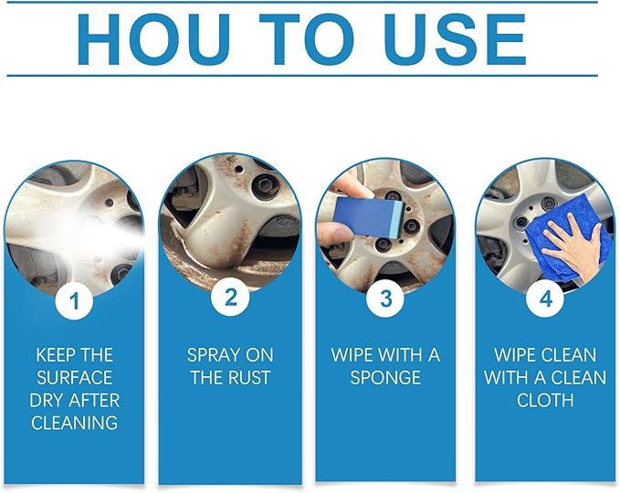 Multi-functional Quick-Acting Rust Removal Spray, 100ml Rust Remover for Metal, Iron Powder Remover for Car (1)