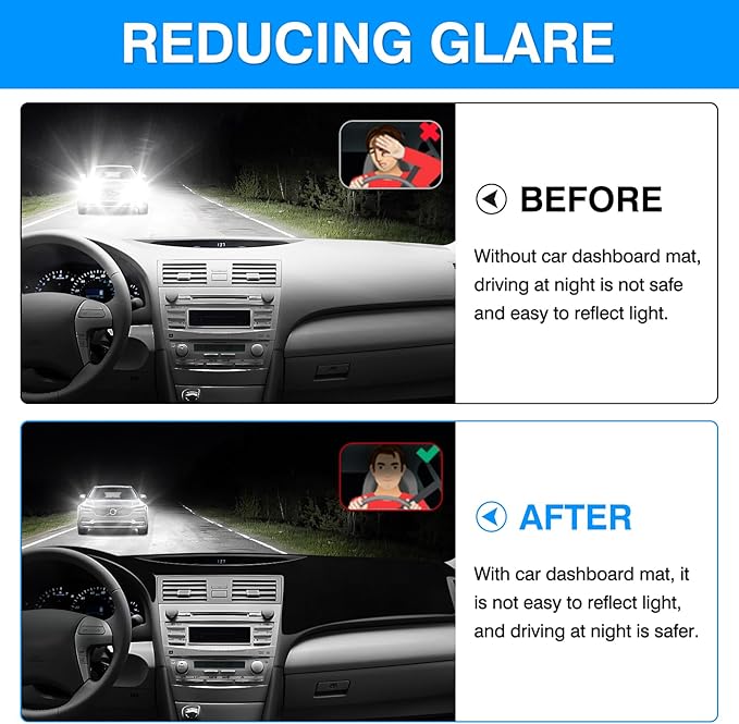 Autorder Dashboard Cover Mat for 2007-2011 Toyota Camry Accessories Dash Cover Upgrade Velvet Dash Mat Sunshade Glare UV Rays Protector