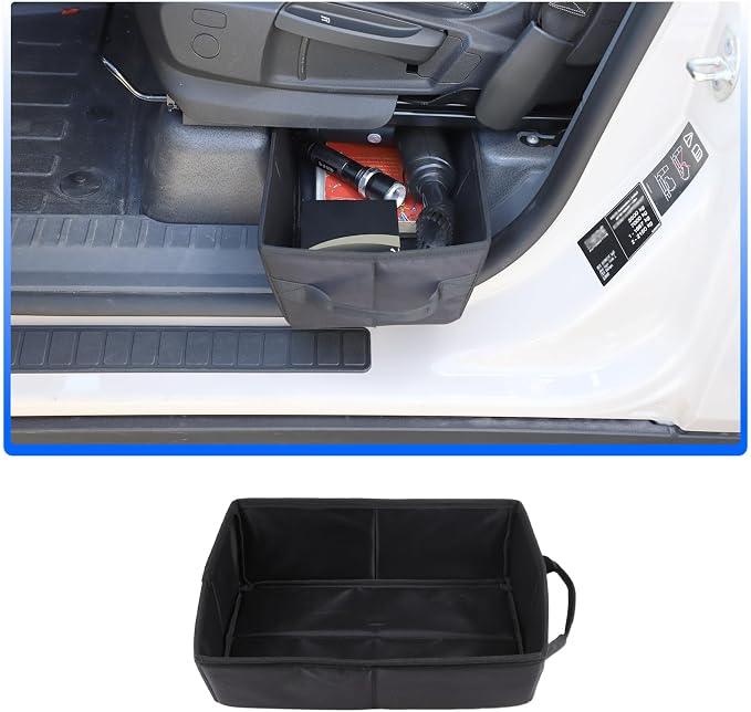 Under seat Storage Bag for INEOS Grenadier 2020-2025 Accessories Oxford Cloth Tool Organizer Box Under Front Seat, Underseat Hidden Bag Organizer Tray Drawer Bin with Anti-slip Handle (Black)