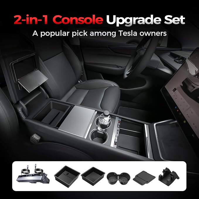 USB Charger Hub for Tesla Model 3 Highland 2024 & New Model Y Juniper 2026 &Center Console Organizer 5PCS