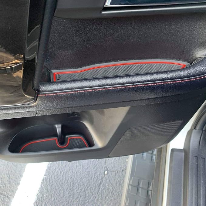 JDMCAR Center Console Tray and Custom Liner Accessories (2 Rows of Seats，Red Trim) Compatible with Toyota 4Runner 2010-2021 2022 2023