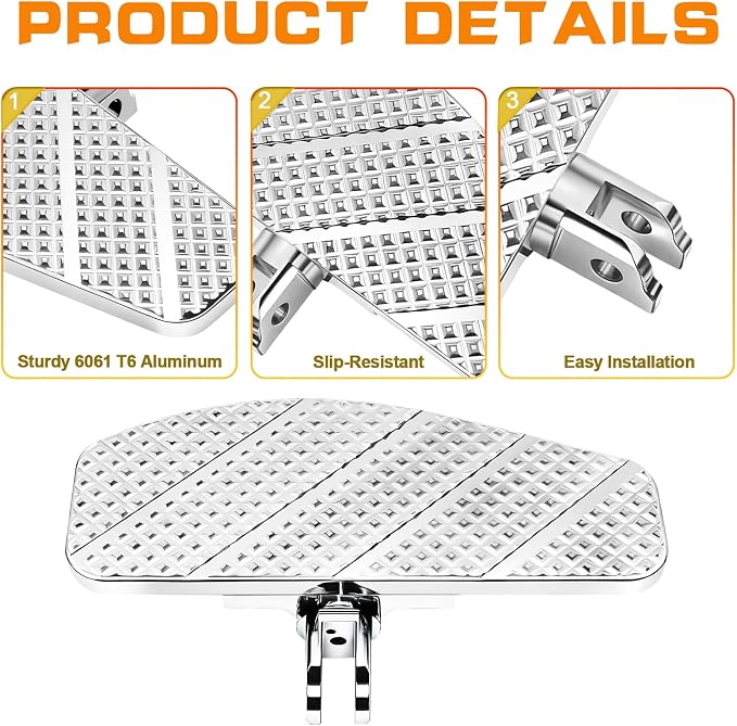 Rider's Mini Floorboard Front Footpegs for 2018-2025 Harley Davidson FX Softail Breakout, Street Bob, FXDR 114, Fat Bob, Low Rider, Low Rider S/ST, Softail Standard, Slims