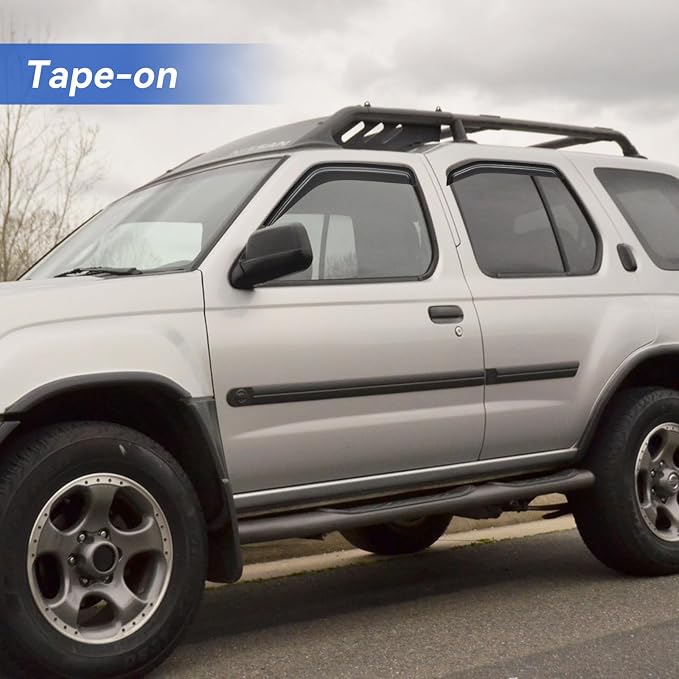 Window Visors Rain Guards for 2000 2001 2002 2003 2004 Nissan Xterra, Out-Channel Window Vent Wind Deflectors Visors Shades for 00 01 02 03 04 Nissan Xterra