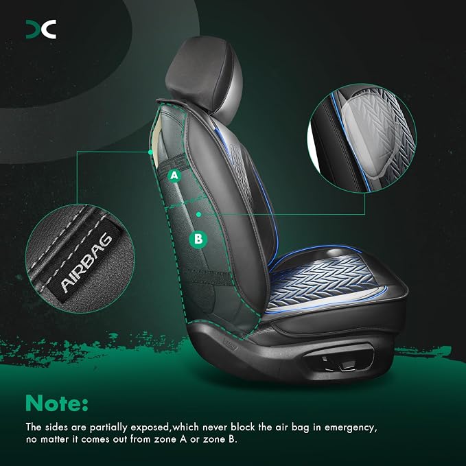 SCITOO Car Seat Covers,Universal Seat Covers Full Set Waterproof Automotive Seat Covers for Most Sedan, Truck and SUV for Elantra Sonata Sportage CRV Accord Chevy (Full Set, Black And Blue)