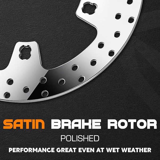 11.8" Front Brake Rotors with Bolts for Harley Touring 2015-2022 | Fits 15-22 Road King FLHR, 14-22 Street Glide FLHX, 15-20 Electra & Road Glide, Polished Stainless Steel Disc Replacement