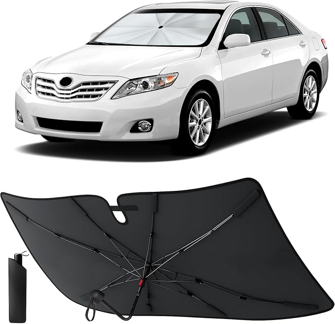 EcoNour Windshield Sunshade & Window Tint for Toyota Camry 2007 2008 2009 2010 2011 | Front Windshield Sun Shade UV Heat Blocker | Foldable Car Sun Visor Interior Cooling Accessories