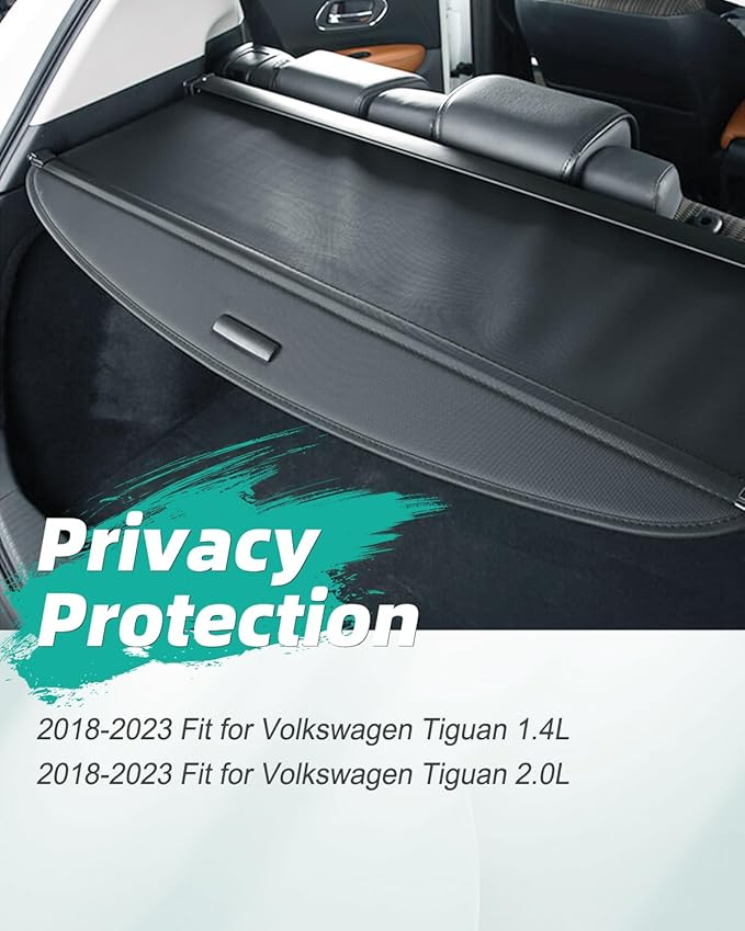 SCITOO Retractable Rear Cargo Cover Shade 2018-2023 Fit for Volkswagen Tiguan 1.4L Rear Trunk Retractable Security Shade Cover