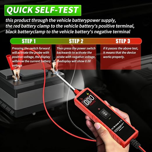 6-30V Automotive Electrical Circuit Tester - Multi-Function Car Circuit Diagnostic Tool with Voltage Detection, Component Activation, Continuity & Short Circuit Tracing for Vehicle Maintenance