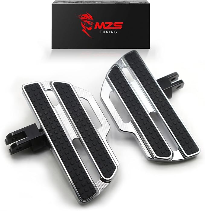 MZS Motorcycle Foot Pegs Front Compatible with Goldwing GL1800 GL 1800 2001-2024, Adjustable Gold Wing Driver Floorboards Touring Rider Footboards Accessories Chrome