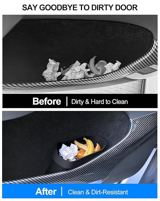 2PCS Door Trash Can for Tesla Model Y/3 2016-2026 Accessories Model Y Juniper Side Door Storage Box Organizer Model 3 Highland Built-in Car Garbage Bin Insert Storage Box