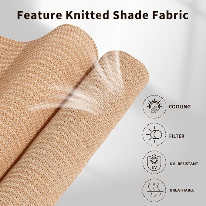SMONTER Outdoor Sunshade Roller Shade 5'W x 6'H (60" Wx72 H), Exterior Cordless Roll Up Shades Blinds, UV Protection Shade Cloth with Crank Operation for Outside Windows Patio Porch Gazebo, Walnut