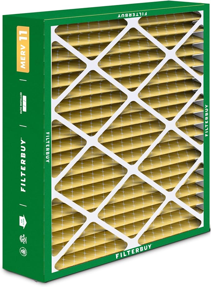Filterbuy 20x23x5 Air Filter MERV 11 Superior Pet & Allergy Defense (1-Pack), Pleated HVAC AC Furnace Filters for Bryant, Carrier, BDP, Day & Night, and Payne (Actual Size: 19.81 x 22.56 x 4.25)