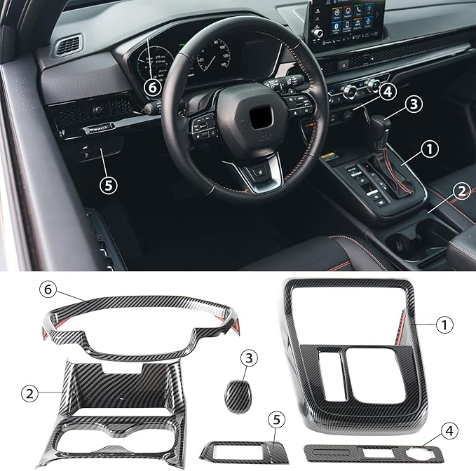 Interior Trim for Honda CRV 2023-2026 Gear Shift Panel with Dash Trim Headlight Switch Panel Cover