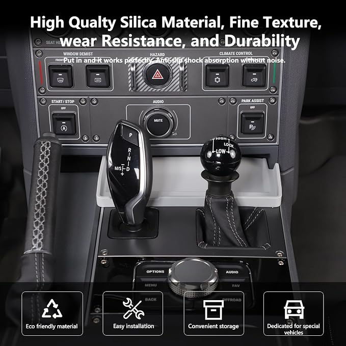 Car Center Console Storage Tray Compatible with Ineos Grenadier 2022-2025 Shift Storage Box Tray Non-Slip Storage Tray Interior Storage Box (Gray)