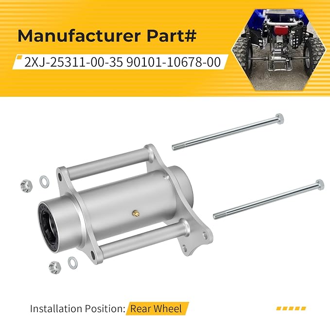 M MATI Rear Axle Bearing Housing Carrier Hub w/Bolts Kit for Yamaha Blaste-r 200 YFS200 1988-2002 2XJ-25311-00-35 90101-10678-00