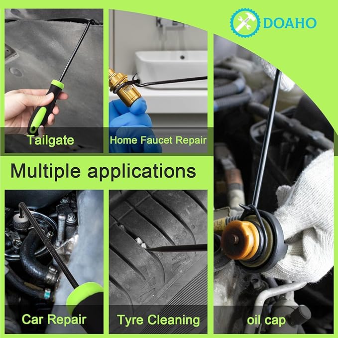 Doaho 12PCS Automotive Hook and Pick Tool Set,Long & Mini Precision Puller Remover Tool Kit for Auto O-Ring,Seal & Gasket Removal,Mechanic Professional Tools,Car Repair Essentials