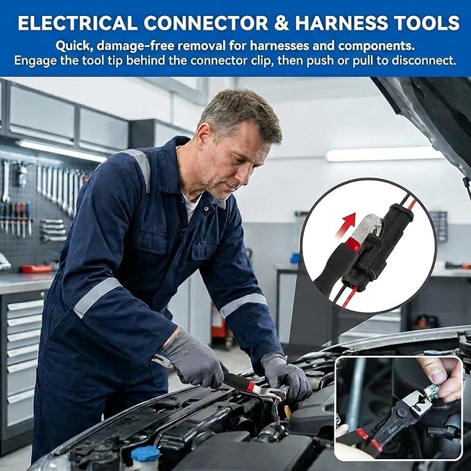 8 PCS Electrical Disconnect Pliers - Fuel Line Disconnect Tool Set, Automotive Electrical Terminal Connector Separator Removal Tool