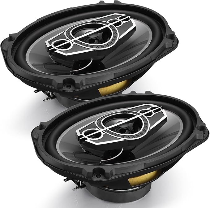 6 x 9 5-Way Car Coaxial Audio Speakers (Pair), 1000W Peak 4 Ohm Vehicle Coaxial Speaker W/PEI Dome Tweeters, Universal Car Stereo Speaker, Coaxial Tweeter Speaker Replacement