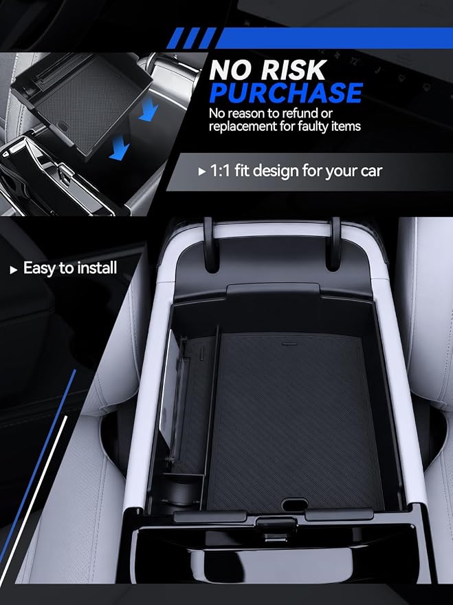for Tucson Center Console Organizer+Lower Console Storage 2Pcs 2025-2026 Hyundai Tucson(Limited)/Tucson Hybrid Accessories Armrest Tray(ONLY Fit 2025 2026 Tucson with Electronic Shift)