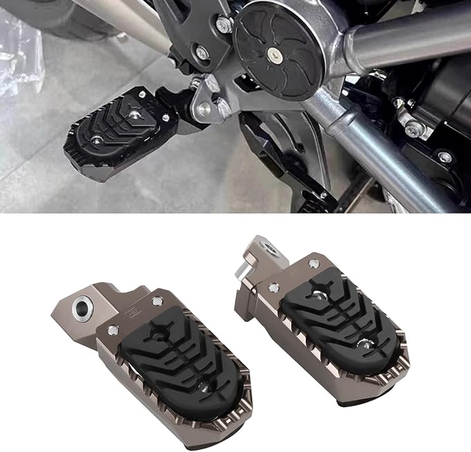 Motorcycle Foot Pegs Footpegs Rest Pedal Replacement for BMW F750GS F850GS R1200GS R1250GS R1300GS Aluminum Footrest Pedals with Built-in Spring (brown)