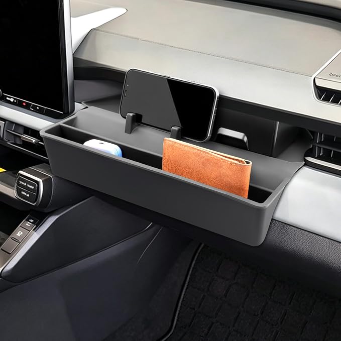 2026 RAV4 Center Console Organizer with Side Pocket, for Toyota RAV4 (LE/SE/XLE Premium/Woodland/XSE/Limited/GR Sport), Anti-Slip Silicone Console Tray&Small Drawer 2026 RAV4 Accessories (PASS)