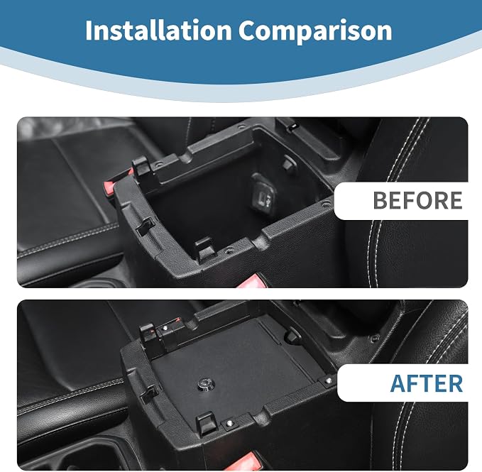 for Jeep JL Center Console Storage Safe Box with Key Lock for Jeep Wrangler JL JLU 2018+ for Gladiator JT 2020+ Black Interior Accessories 1pc