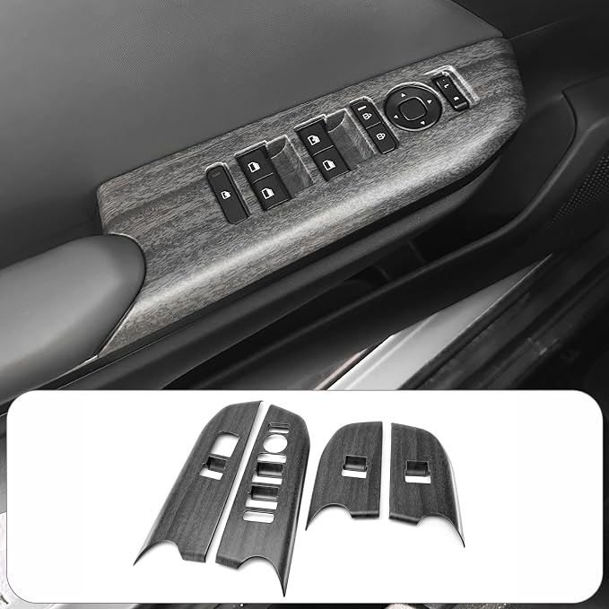 4PCS Door Lock Switch Covers Trim Compatible with Kia K4 2025-2026 Accessories (Wood Grain)