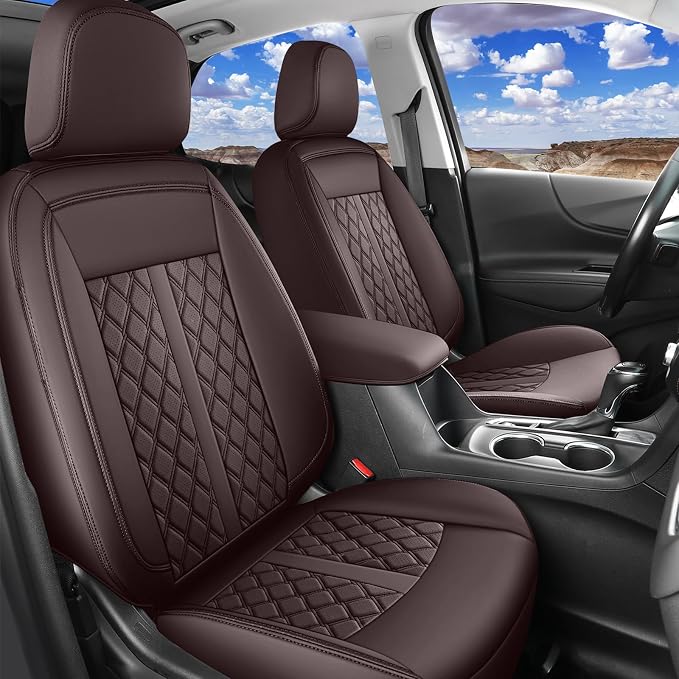 Huidasource Nissan Titan Seat Covers, Waterproof Leather Covers Custom Fit for Nissan Titan/Titan XD 2016-2024 SV PRO-4X SL Platinum Reserve Crew Cab (Fullset/Coffee)
