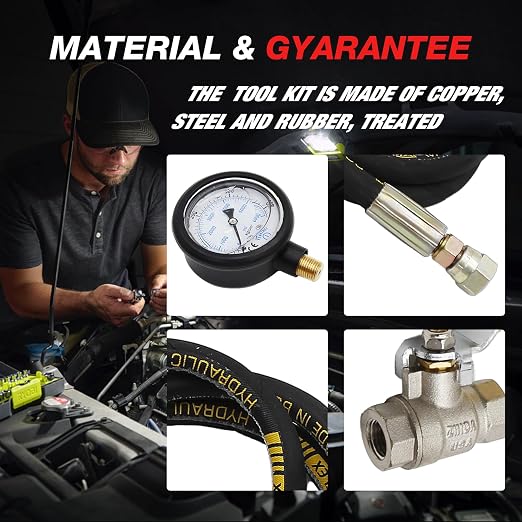 6000PSI Fuel Pressure Test Kit Hpop Test Gauge Kit Fuel Pressure Testers Compatible with Ford 1994-2007 F250 F350 Powerstroke 6.0L & 7.3L Diesel Engines