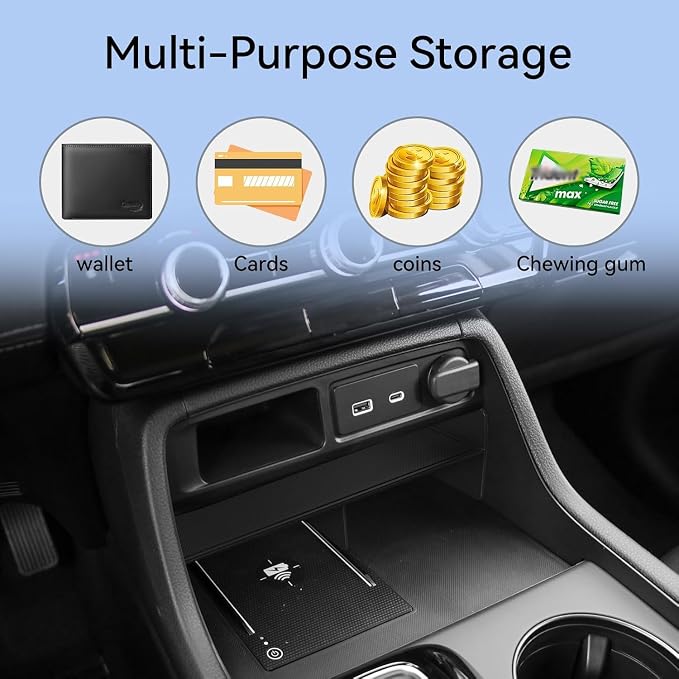 smabee Center Console Organizer for Honda Pilot 2023 2024 2025 / Honda Passport 2026 Console Tray ABS Storage Box Tray Insert Accessories Interior Black