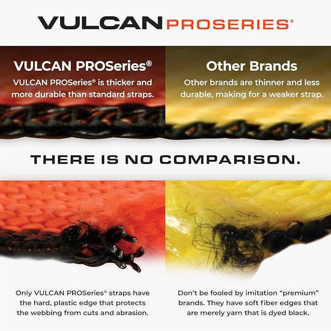 VULCAN Car Tie Down with Chain Tail Ratchet - Snap Hook - 96 Inch - PROSeries - 3,300 Pound Safe Working Load