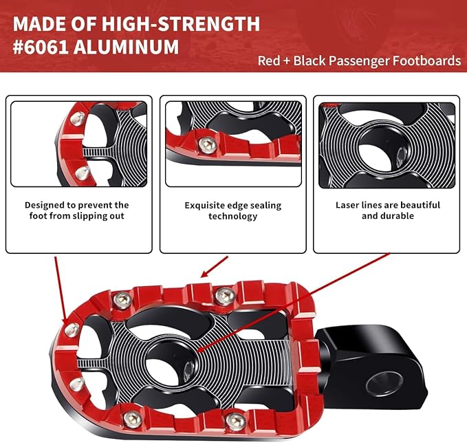Universal 10mm Highway Passenger Footpegs/Footrests + Rear Passenger Foot Peg Mount Bracket for for Harley Touring/Street Glide/Electra Glide/Road King/Road Glide